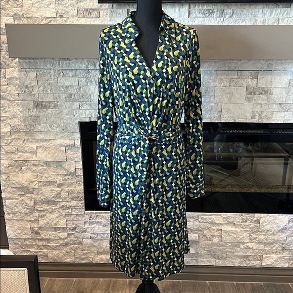 London Times Longsleeve Geometric Dress size 16 - Picture 1 of 16